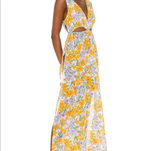 Lydia Maxi Dress in Periwinkle Floral